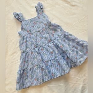 Tartine et Chocolat Blue Gingham Floral Dress